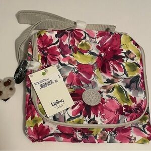 Kipling Kichirou  Blushing Posies Printed Lunch Bag Tote New With Tags